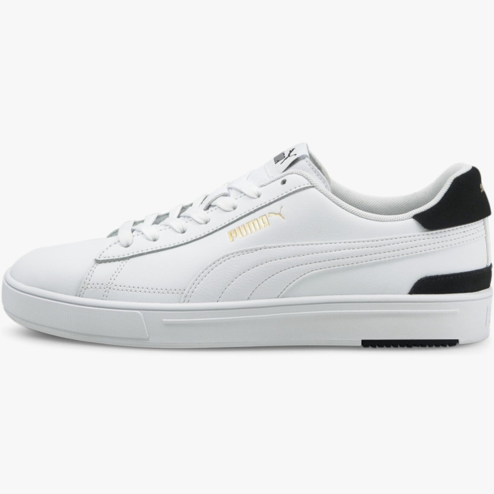 PUMA Mens Serve Pro Wide Logo Lace Up Sneakers Shoes Casual - White - si…